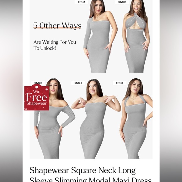 Popilush Shapewear long sleeve maxi dress - Picture 6 of 9